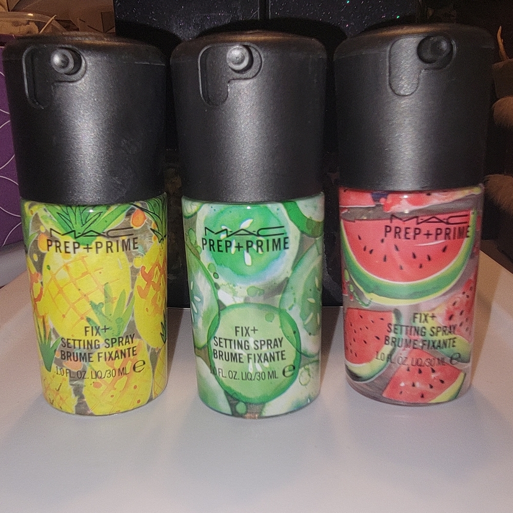 MAC Prep + Prime Fix+ Setting Spray Set of 3 Mini Travel Sprays Limited Edition